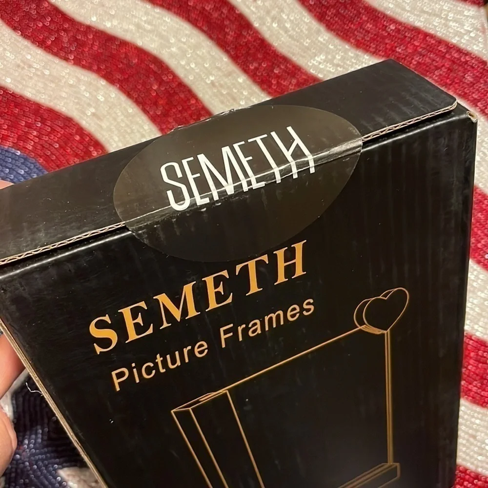 Brand New Set of 2 Bamboo Wood Photo Picture Frames Double-Sided 4